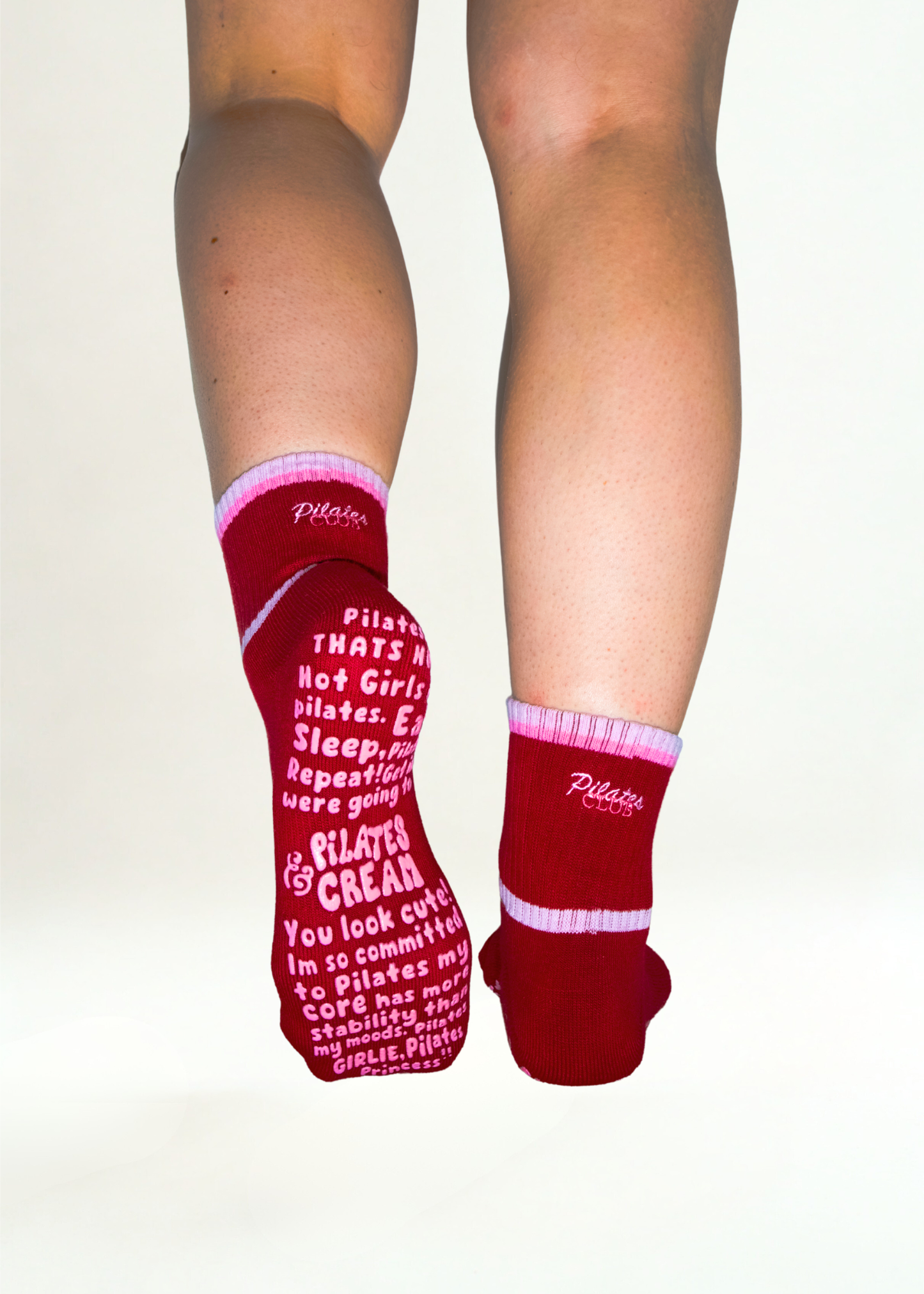 The Dua fashion Pilates grip socks — worn on Pilates reformer by Pilates & Cream