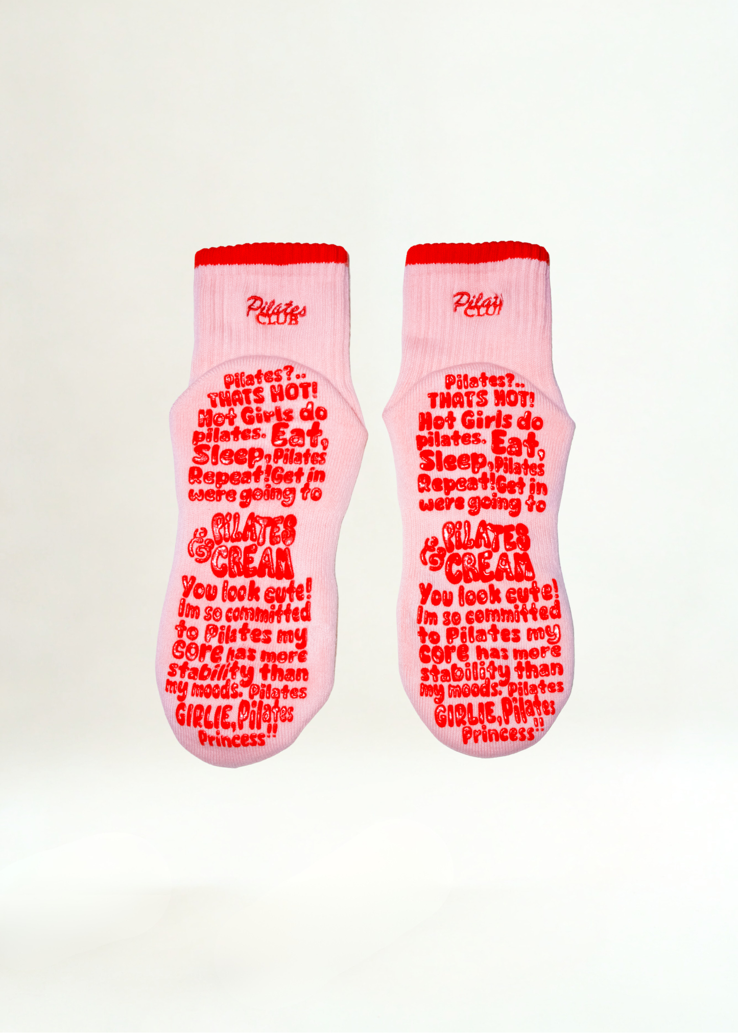 The Paris chic Pilates grip socks — close-up detail by Pilates & Cream