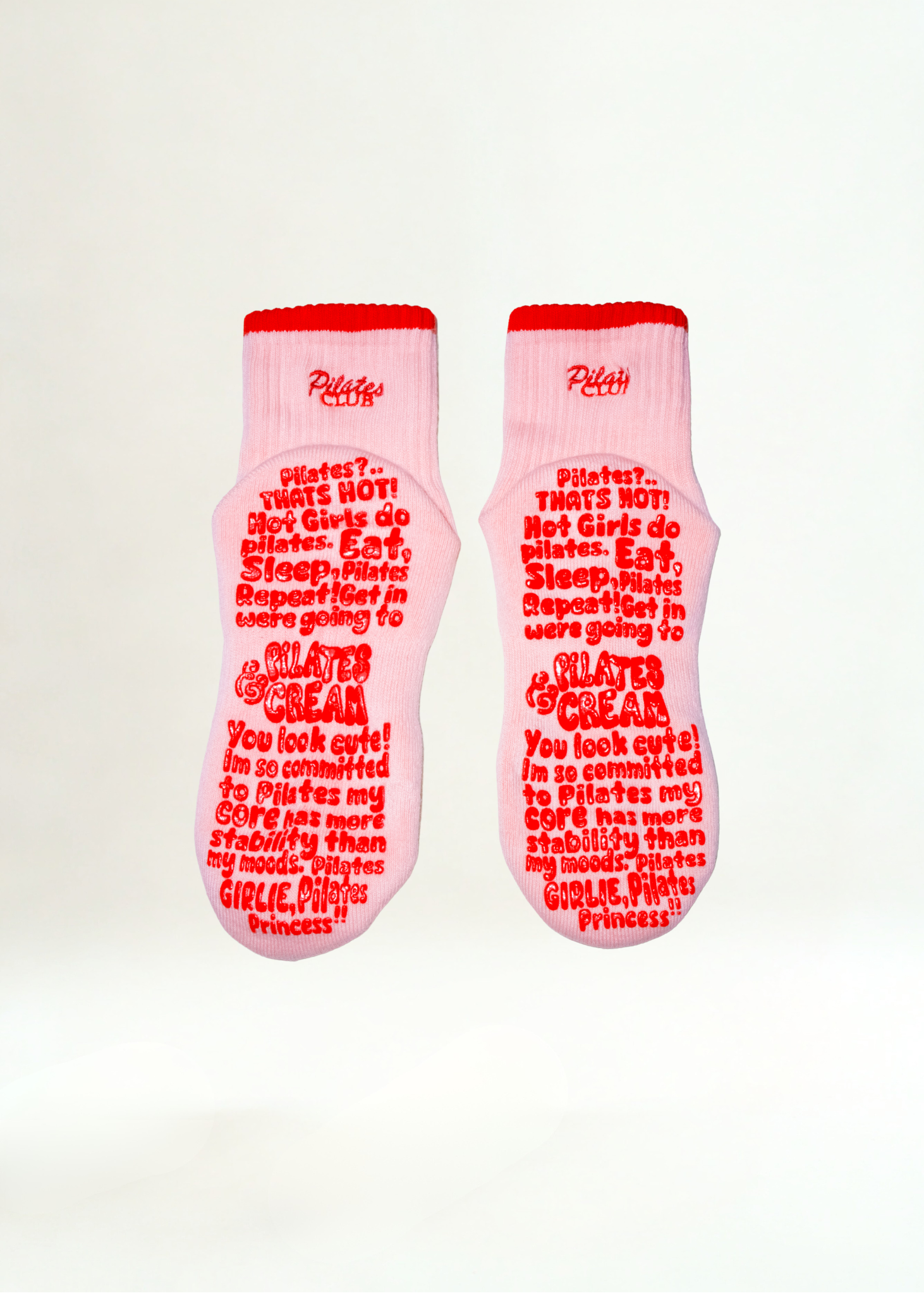 The Paris chic Pilates grip socks — close-up detail by Pilates & Cream