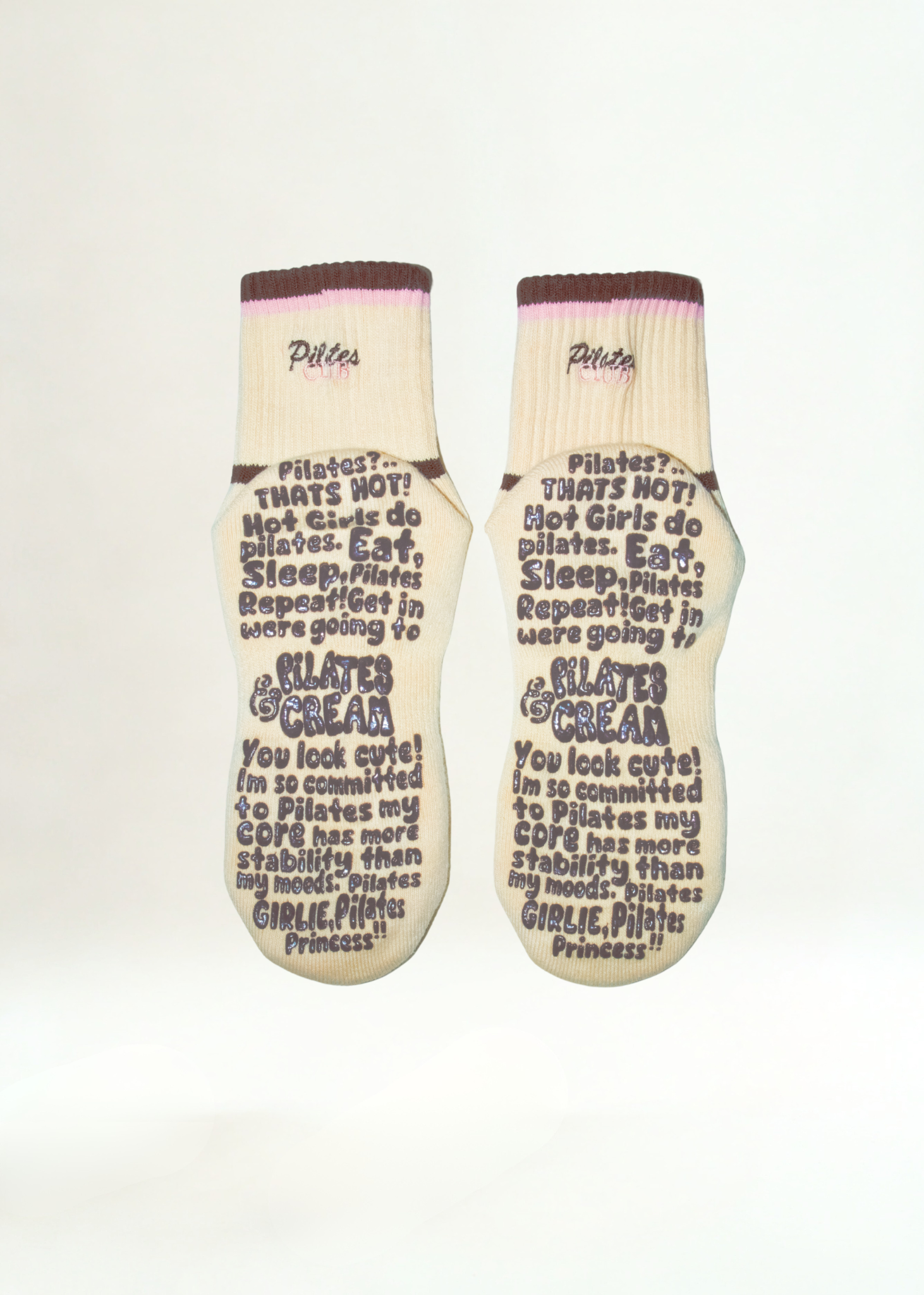 The Bella Pilates grip socks — close-up detail by Pilates & Cream