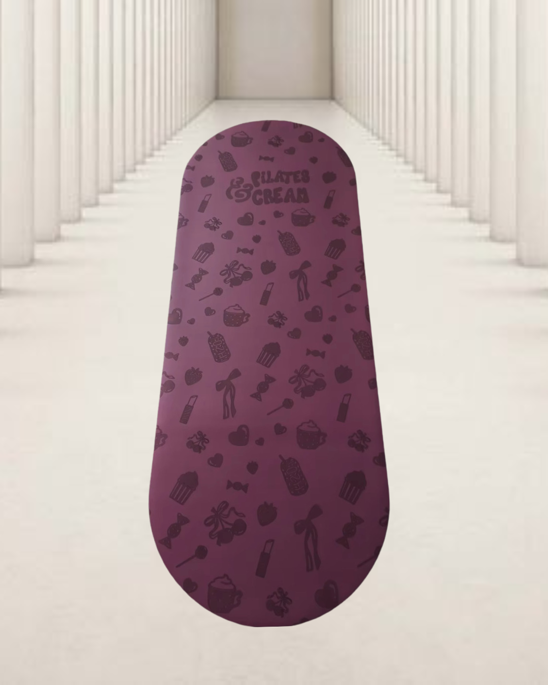 Curved shape Yoga/Pilates Mat | Non Slip | Hand Drawn Design